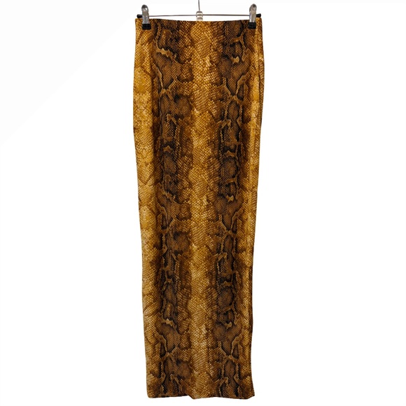 Bodycon Snakeskin Print Maxi Skirt - Picture 3 of 7